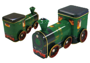 シルバークレーン緑の蒸気機関車化粧缶